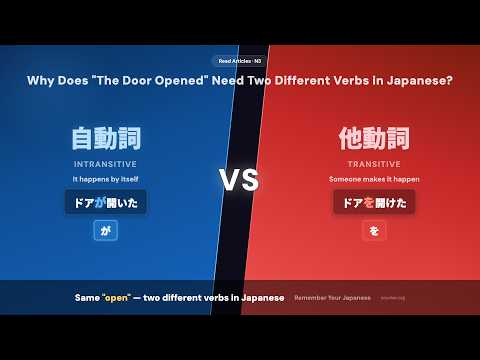 Same "Open," Two Different Verbs — Japanese Transitive vs Intransitive